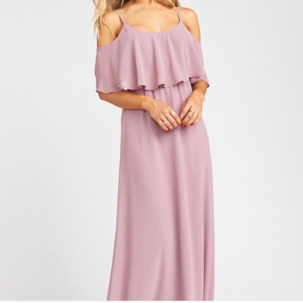 Show Me Your Mumu Caitlin Antique Rose Maxi Dress Cold Shoulder